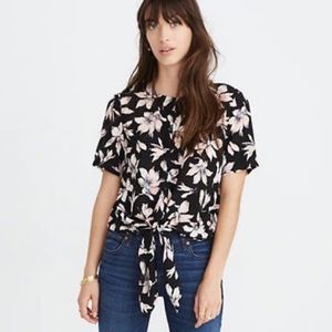 Silk Madewell tie-front blouse